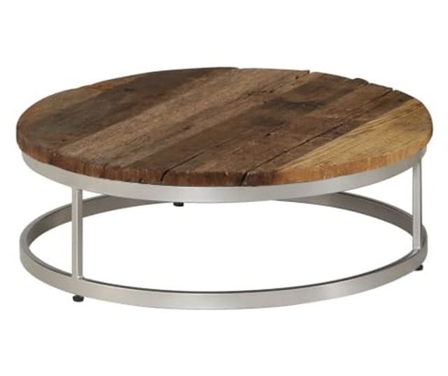 Set stolića za kavu, 2 kom., reciklirano drvo i čelik