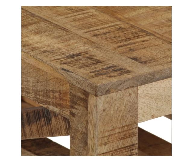 Stolić za kavu s kotačima, masivno drvo manga, 110 x 50 x 37 cm