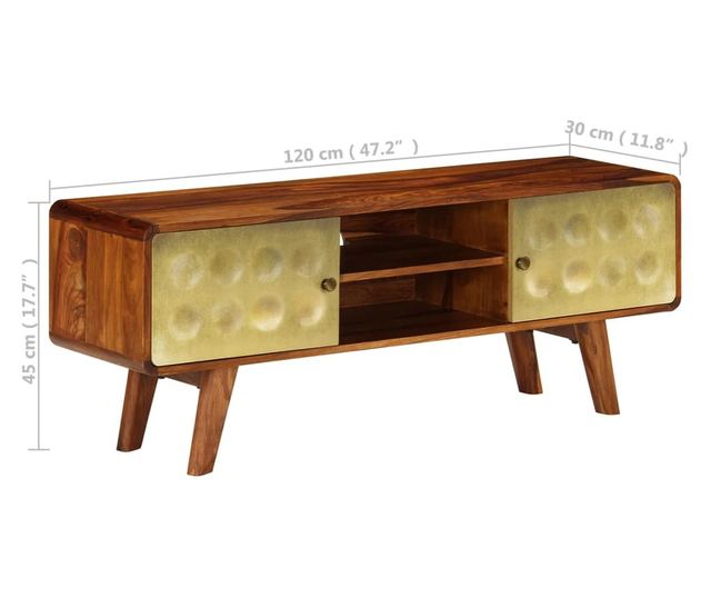 TV komoda, 120 x 30 x 45 cm, masivno drvo palisandra