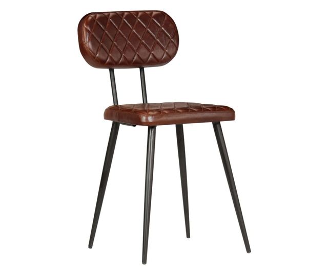 Kuhinjske stolice, 2 kom., smeđe, prirodna koža