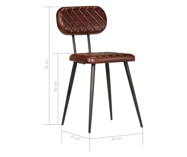 Kuhinjske stolice, 2 kom., smeđe, prirodna koža