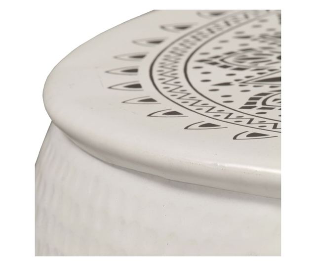 Stolić za kavu, bijeli, 70 x 30 cm, kovan aluminij