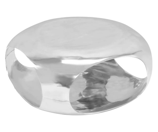 Stolić za kavu, srebrni, 70x70x32 cm, lijevani aluminij