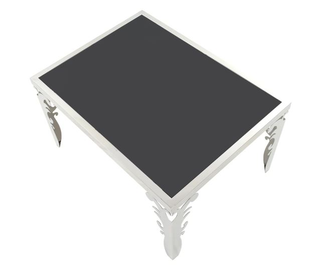 Stolić za kavu s ogledalom, 80x60x44 cm, čelik i staklo