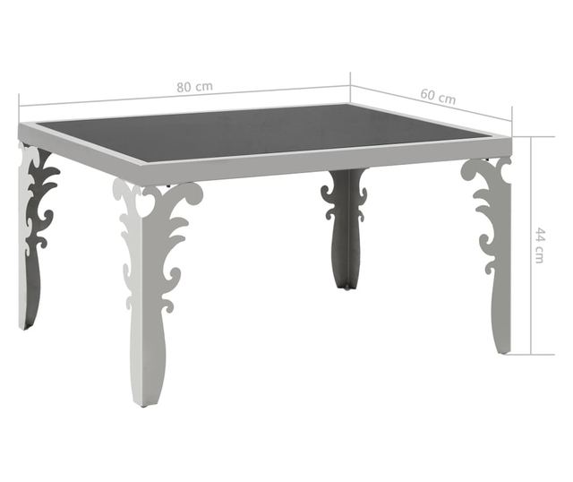 Stolić za kavu s ogledalom, 80x60x44 cm, čelik i staklo