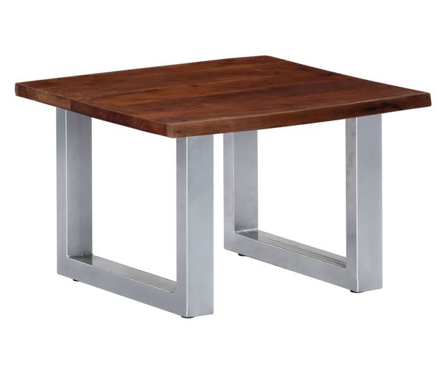 Stolić za kavu, prirodni rubovi, 60x60x40 cm, masivno drvo bagrema