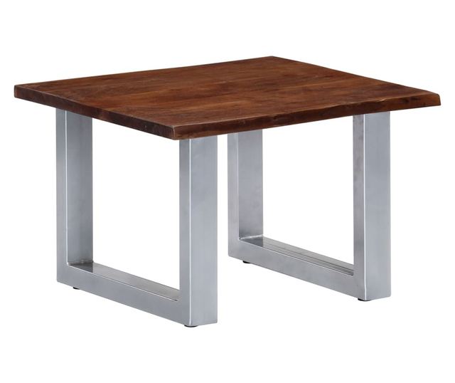 Stolić za kavu, prirodni rubovi, 60x60x40 cm, masivno drvo bagrema