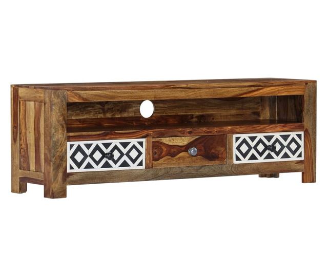 TV komoda, 120x30x40 cm, masivno drvo sheeshama