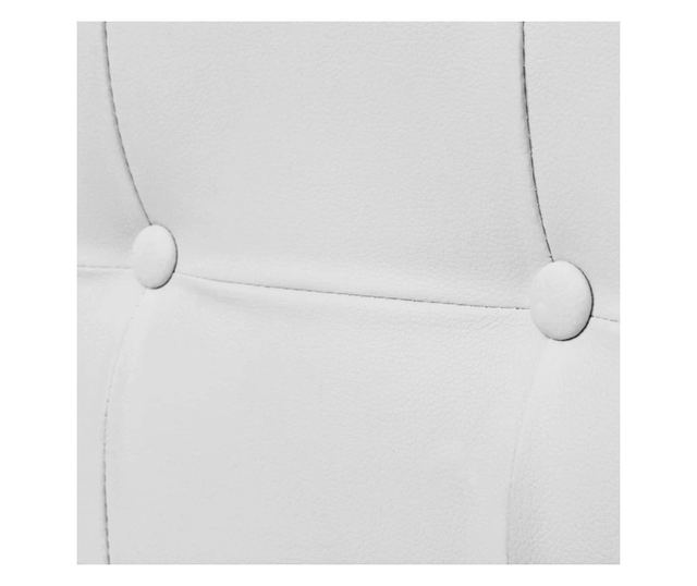 Dvosjed s naslonima za ruke, umjetna koža i čelik, bijela