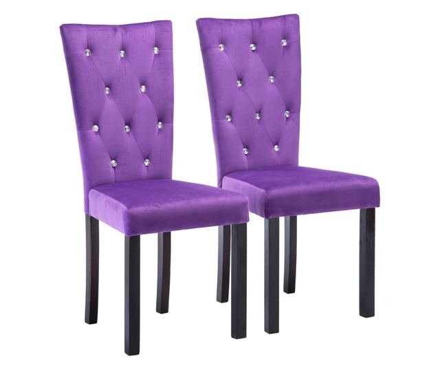 Kuhinjske stolice, 2 kom., ljubičaste, baršun