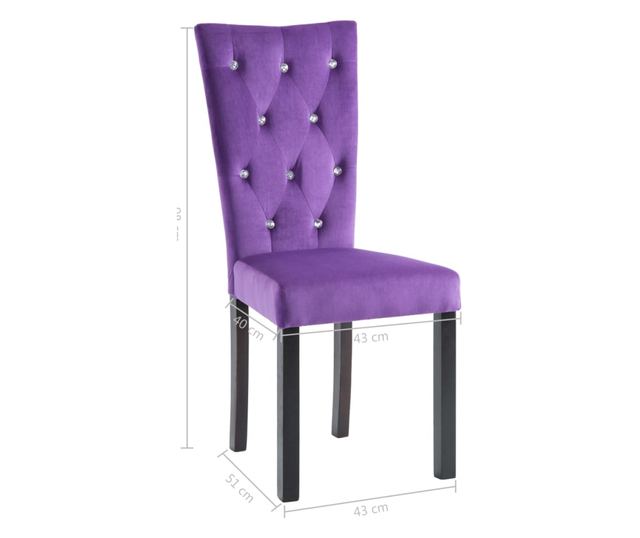 Kuhinjske stolice, 2 kom., ljubičaste, baršun