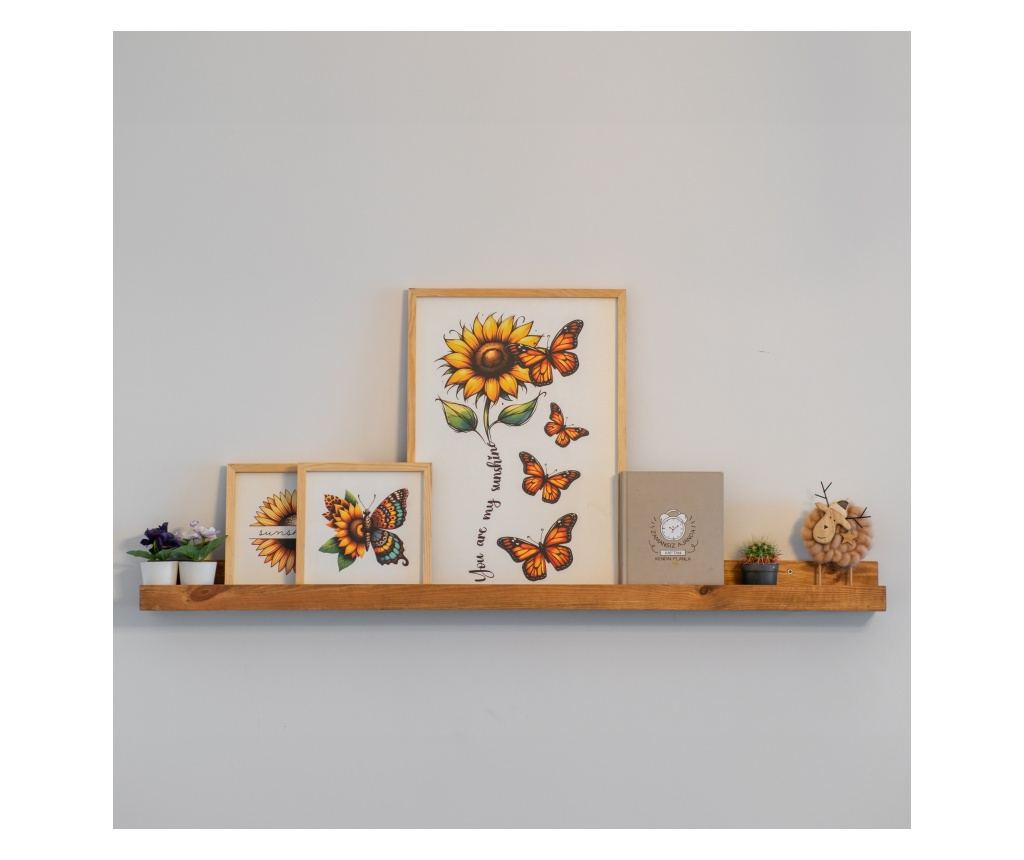 Dekoratív fa fali polc PEARL - 2