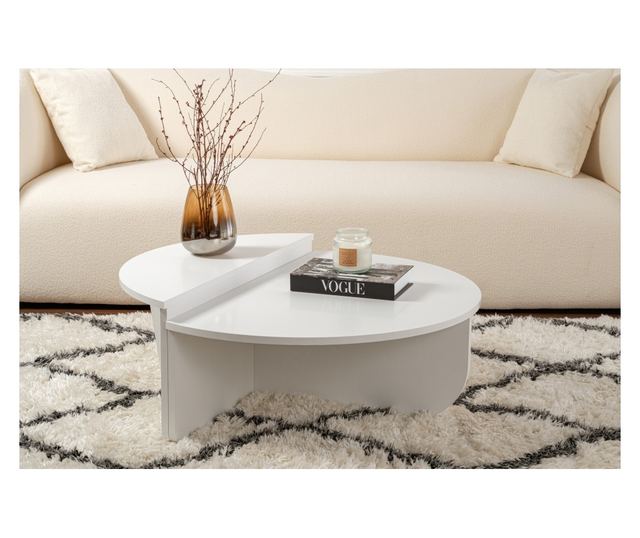 Hannah Home 2 részes dohányzóasztal szett, 100% melamin forgácslap 18mm, 90x30x60 cm, 85x35x30 cm, Orion Fehér