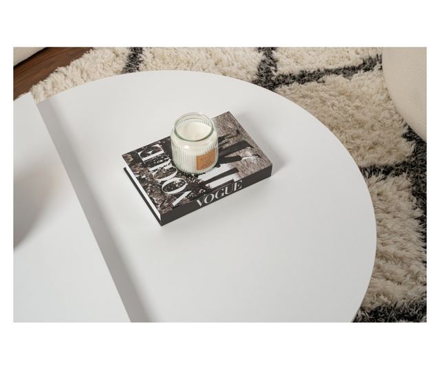 Hannah Home 2 részes dohányzóasztal szett, 100% melamin forgácslap 18mm, 90x30x60 cm, 85x35x30 cm, Orion Fehér