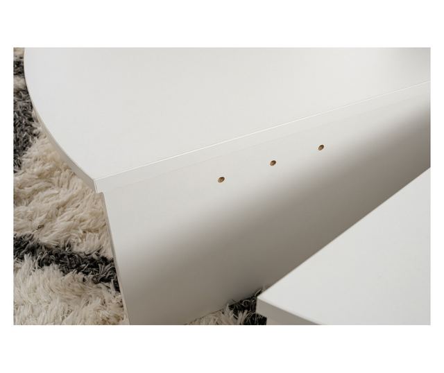 Hannah Home 2 részes dohányzóasztal szett, 100% melamin forgácslap 18mm, 90x30x60 cm, 85x35x30 cm, Orion Fehér