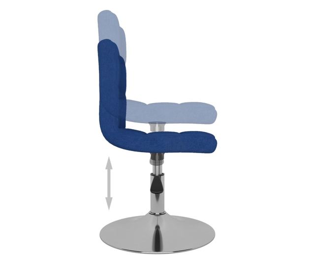 Zakretne kuhinjske stolice, 2 kom., plave, tekstil