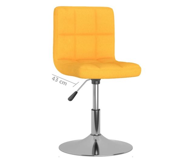 Zakretne kuhinjske stolice, 2 kom., žute, tekstil