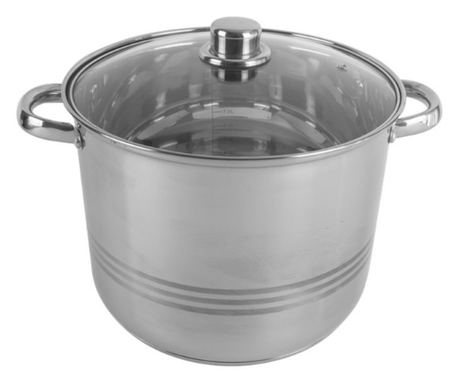 Rozsdamentes fazék, üveg fedővel, 11 L , AZHOME