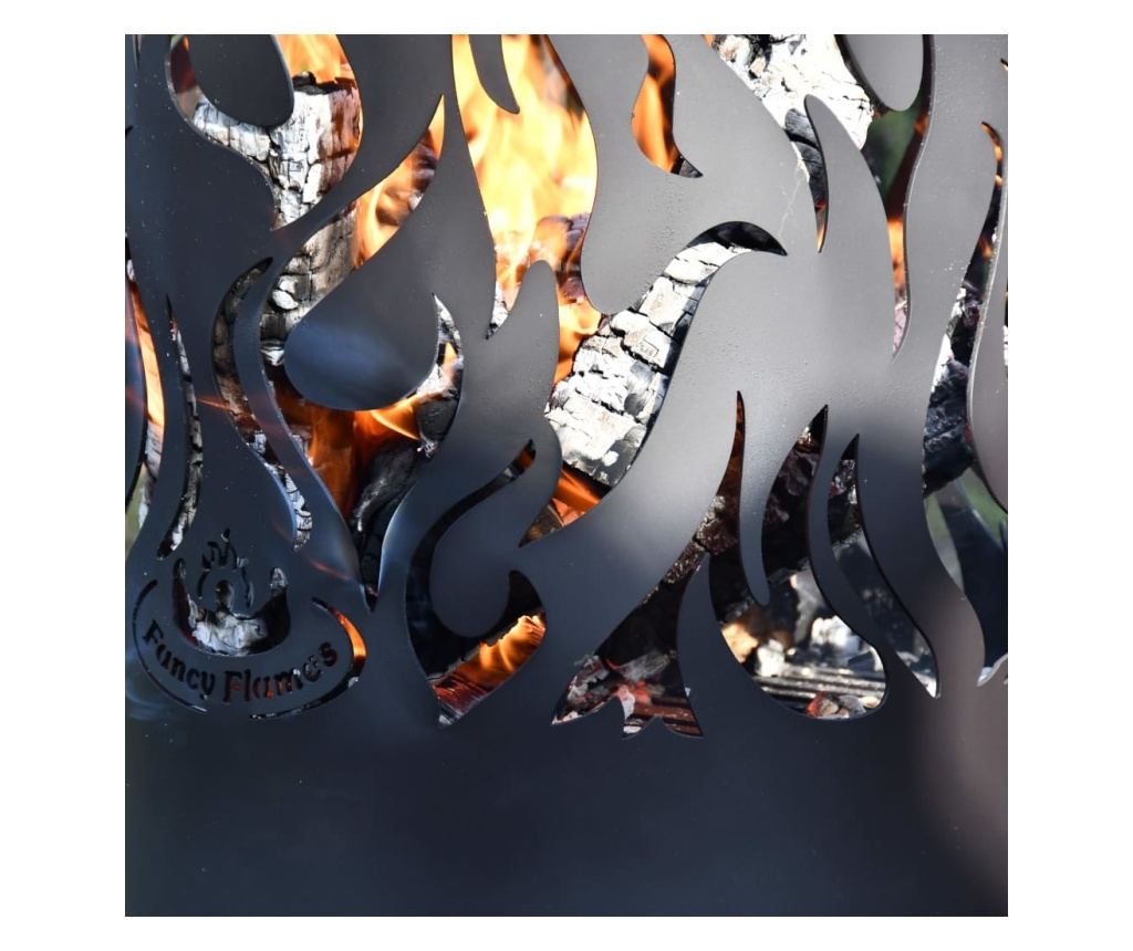 Esschert Design Koš za vatru Flames, crna, ugljični čelik FF408 - 4