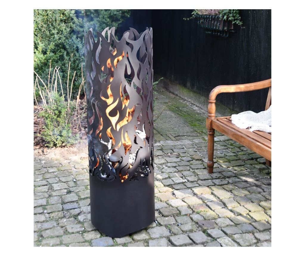 Esschert Design Koš za vatru Flames, crna, ugljični čelik FF408 - 5