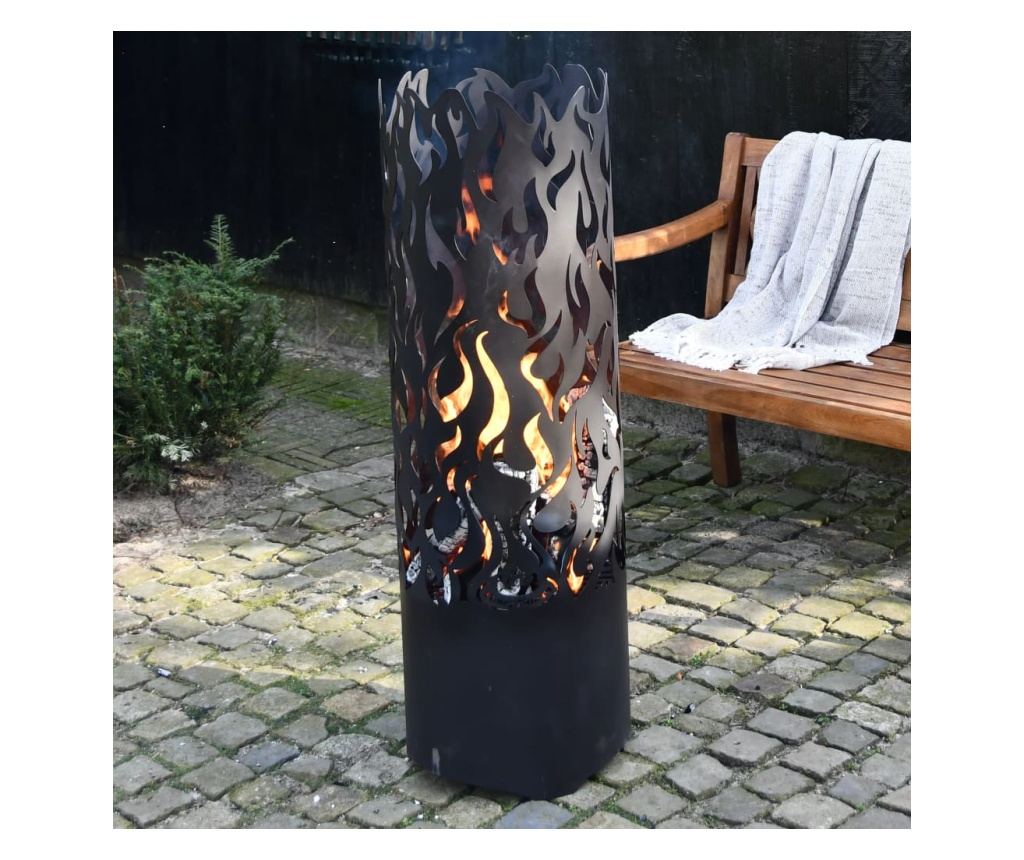 Esschert Design Koš za vatru Flames, crna, ugljični čelik FF408 - 6