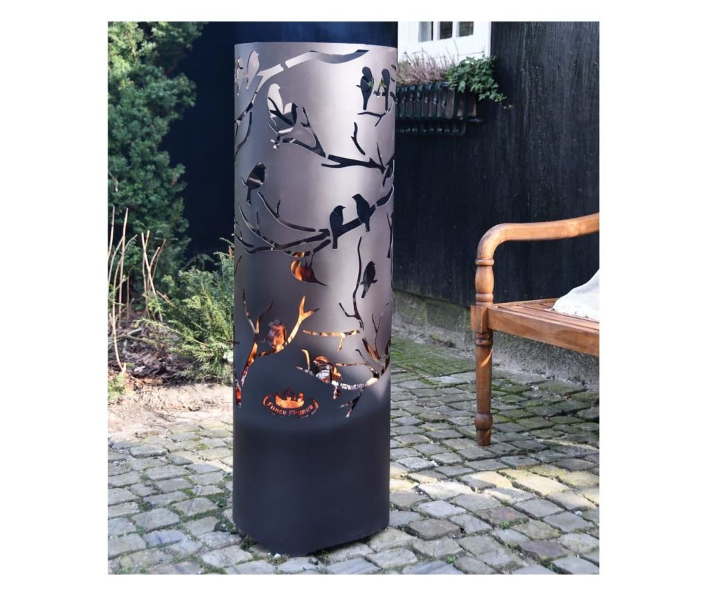 Esschert Design Koš za vatru Ptice na grani, crna, ugljični čelik FF409 - 3