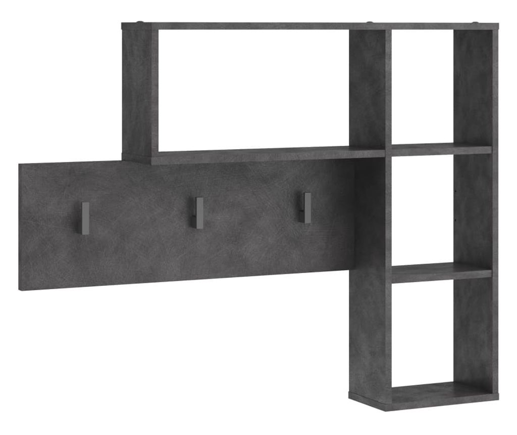 FMD Zidna vješalica za odjeću s 4 otvorena pretinca, antracit - 2