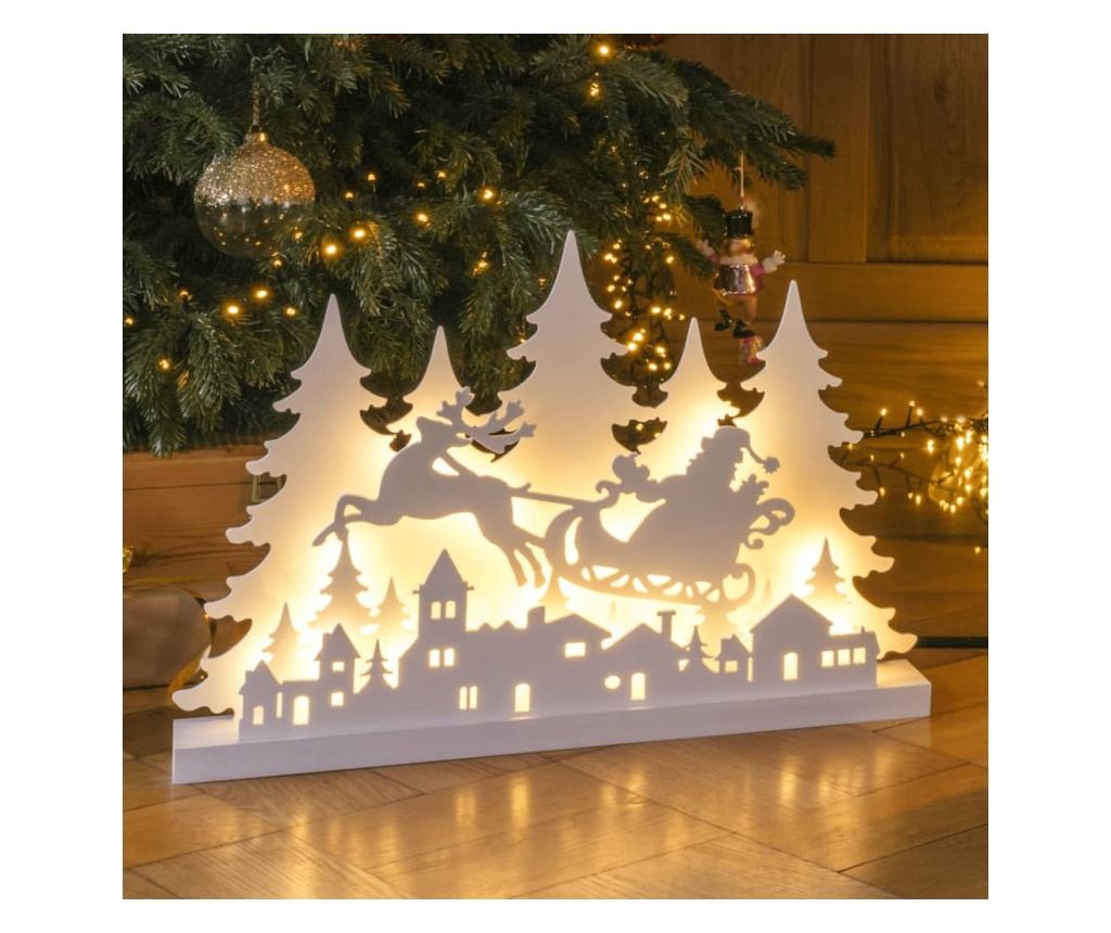 HI Drvena dekoracija s jelenom i LED svjetlom - 2