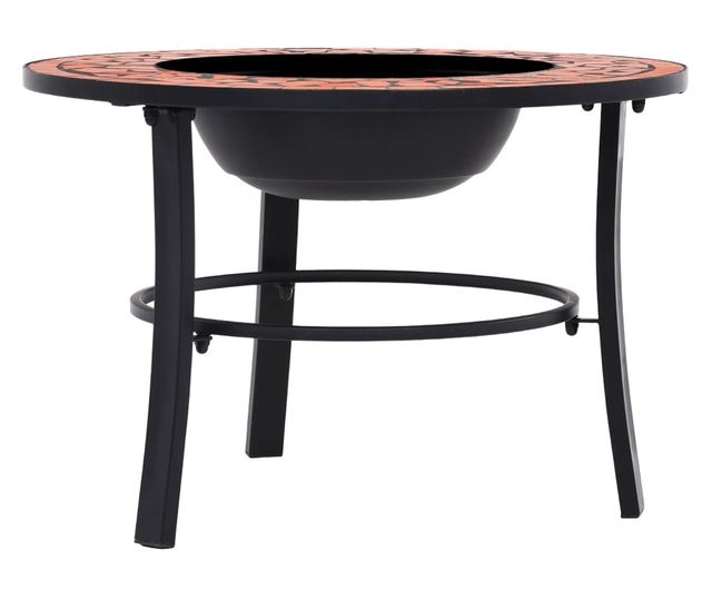 Ognjište s mozaikom, ciglasto, 68 cm, keramika