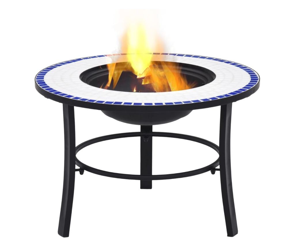 Mozaikno ognjište, plavo & bijelo, 68 cm, keramika - 2