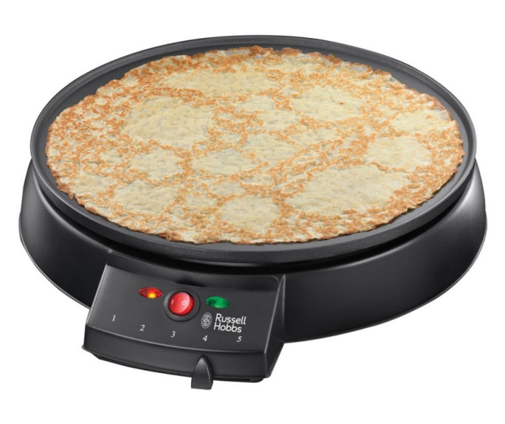Aparat pentru preparat clatite Russell Hobbs Fiesta 20920-56, 1000W, 30cm, Termostat, Negru