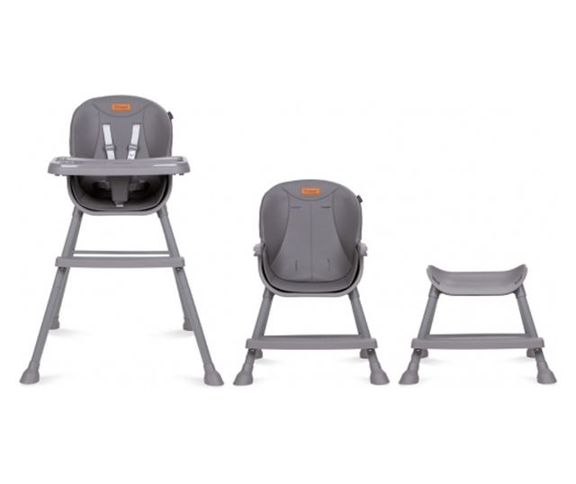 4-u-1 Visoka Stolica Kidwell EATAN Siva