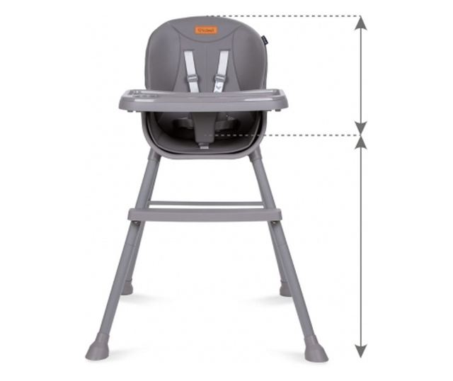 4-u-1 Visoka Stolica Kidwell EATAN Siva