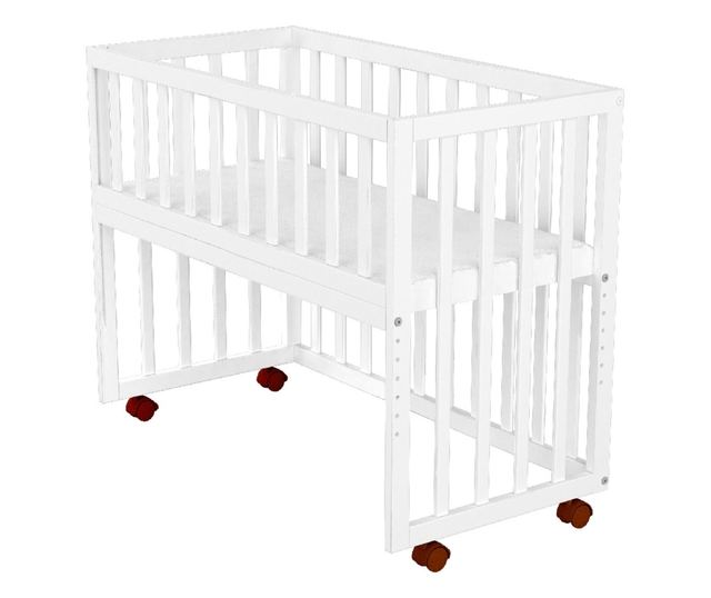 Κρεβάτι παιδικό από ξύλο co-sleeper Hubners Matei 94x46 cm λευκό