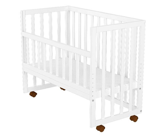 Κρεβάτι παιδικό από ξύλο co-sleeper Hubners Matei 94x46 cm λευκό