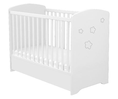 Hubners Matei 120x60 cm fehér csillagos fa gyerekágy fiókkal