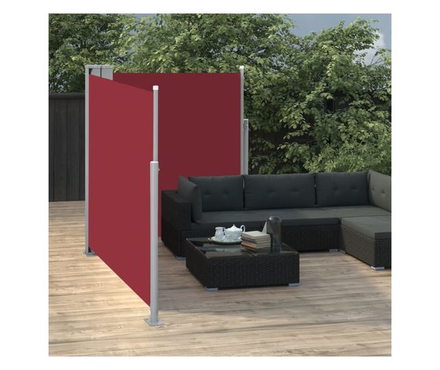 Πτυσσόμενο πλαϊνό σκίαστρο, Κόκκινο, 140 x 600 εκ.