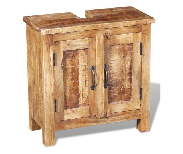 Έπιπλο μπάνιου από μασίφ ξύλο μάνγκο με καθρέφτη