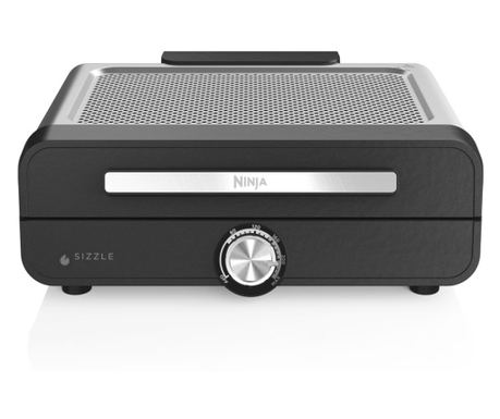 Електрическа скара Ninja GR101EU, 1450W, 28х37 см, Бързо загряване, 60-260C, 2 Плочи, Черен