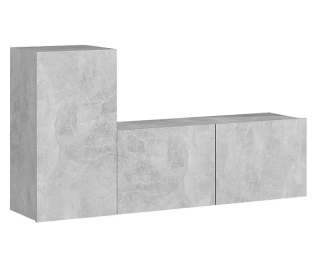 TV Ormarić Set, 7 Komada, Betonsko Siva, Iverica - 2