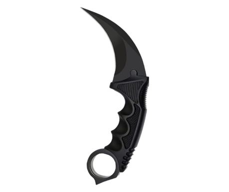 Komplet dveh nožev karambit, 19 cm, črne barve, z etuijem.