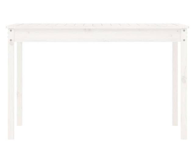 Stolik ogrodowy, biały, 121x82,5x76 cm, drewno sosnowe