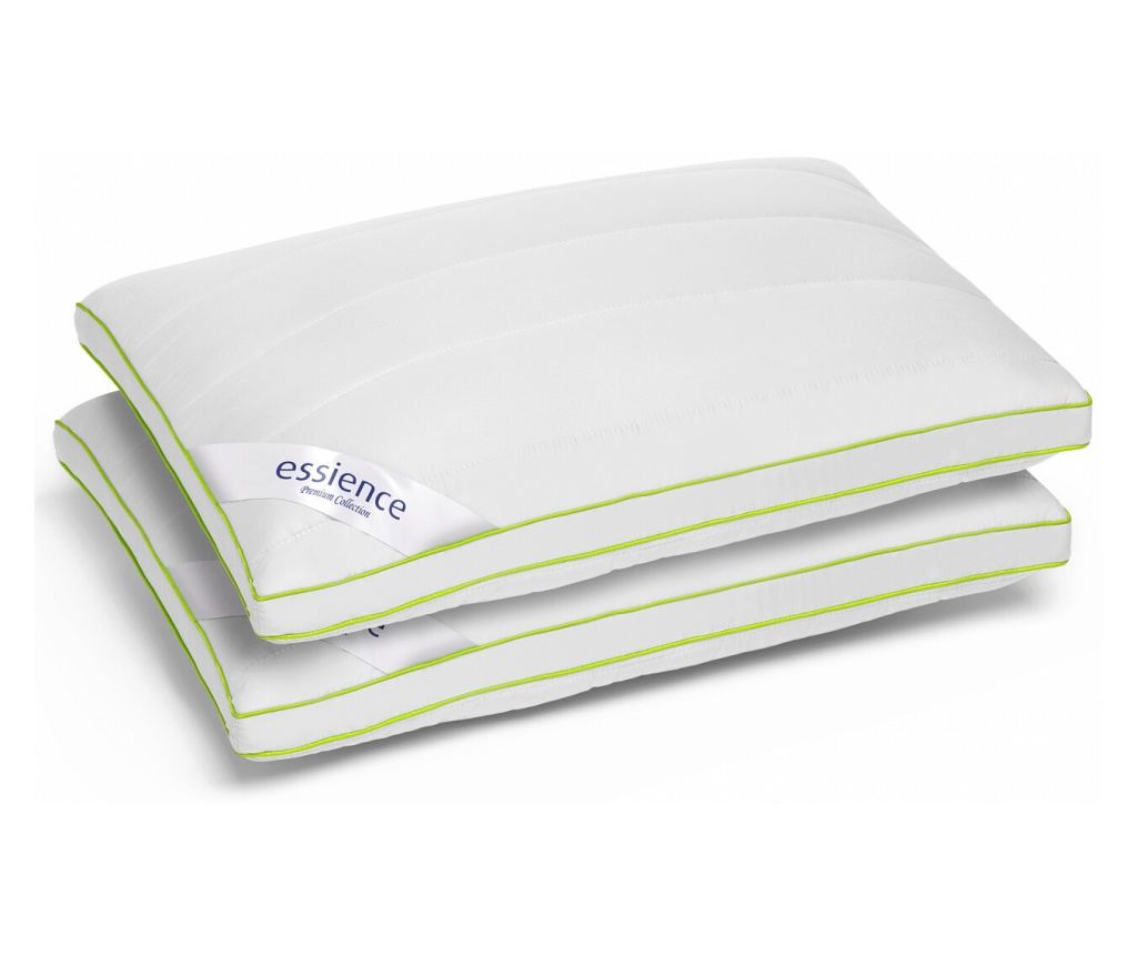 Set 2 perne 50x70 cm, Essience Premium Collection, husa satin bambus; umplutura fulgi memory si nanofibra extrafina; suport orto - 3