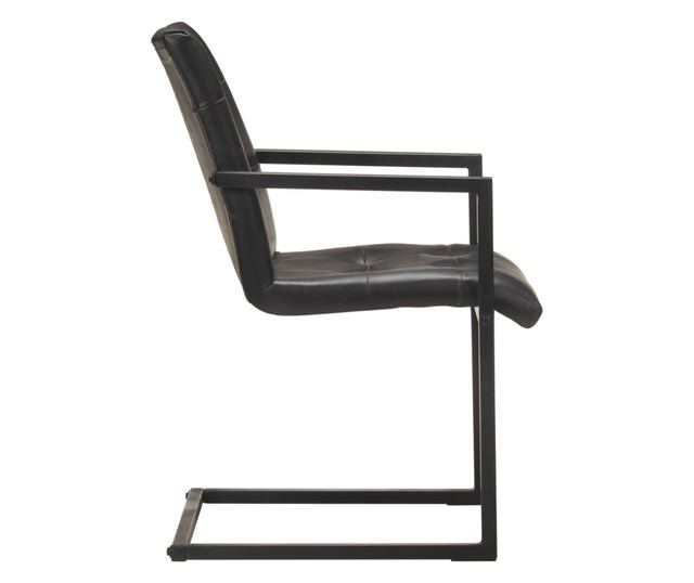 Kuhinjski konzolni stoli, 4 kosi, črni, naravna koža