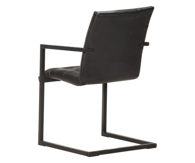 Kuhinjski konzolni stoli, 4 kosi, črni, naravna koža