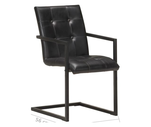 Kuhinjski konzolni stoli, 4 kosi, črni, naravna koža