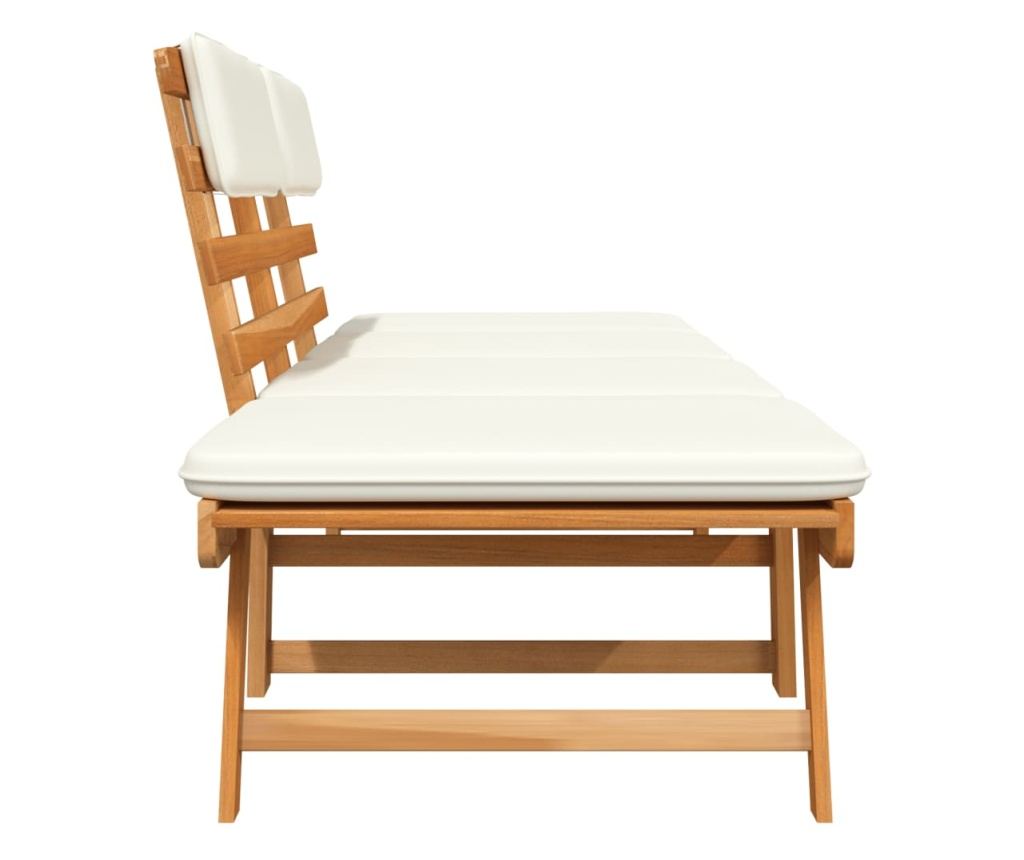 Vrtna klupa 2 u 1 s jastucima, 190 cm, masivna bagremova drva - 4