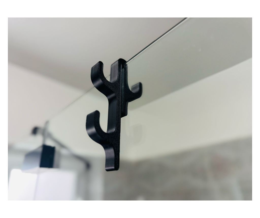 Carlig pentru Cabine de Dus – Suport Umeras, Accesorii Baie, 3D din PLA, Negru, Model 3 Agatatori - 2