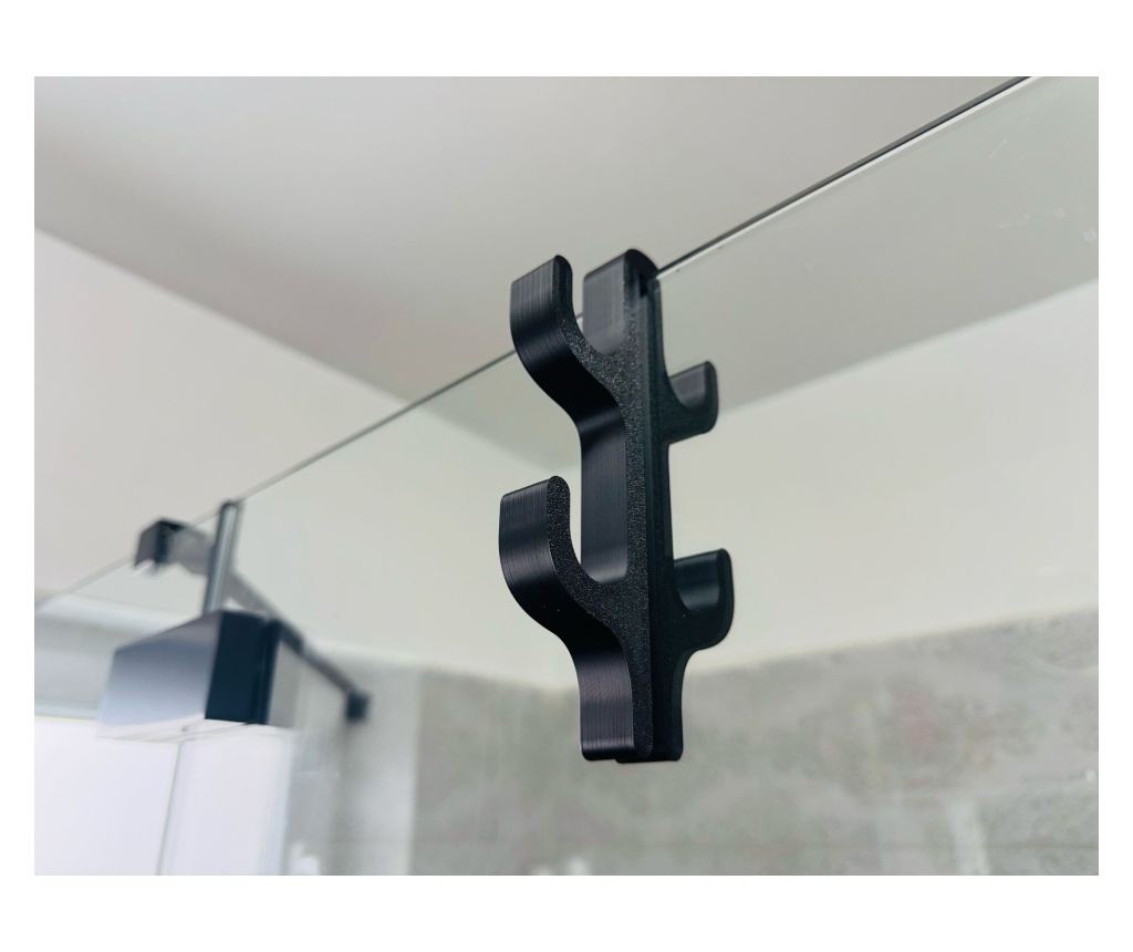 Carlig pentru Cabine de Dus – Suport Umeras, Accesorii Baie, 3D din PLA, Negru, Model 4 Agatatori - 2