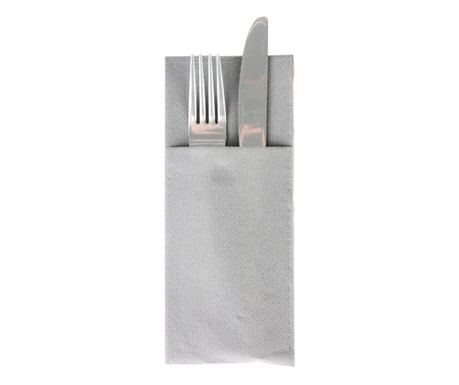 Szalvéták POCKET-el evőeszközökhöz - Softpoint (szürke) / 33 x 40 cm / 50 db